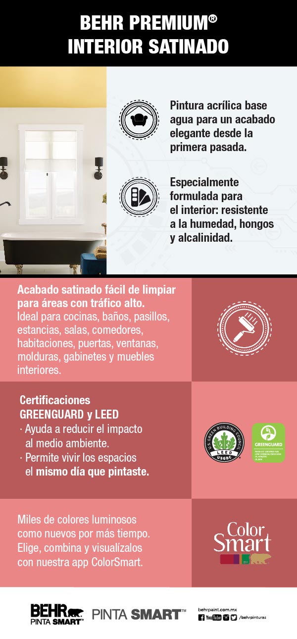 Pintura Behr Premium Interior Acabado Satinado Home Depot Mexico